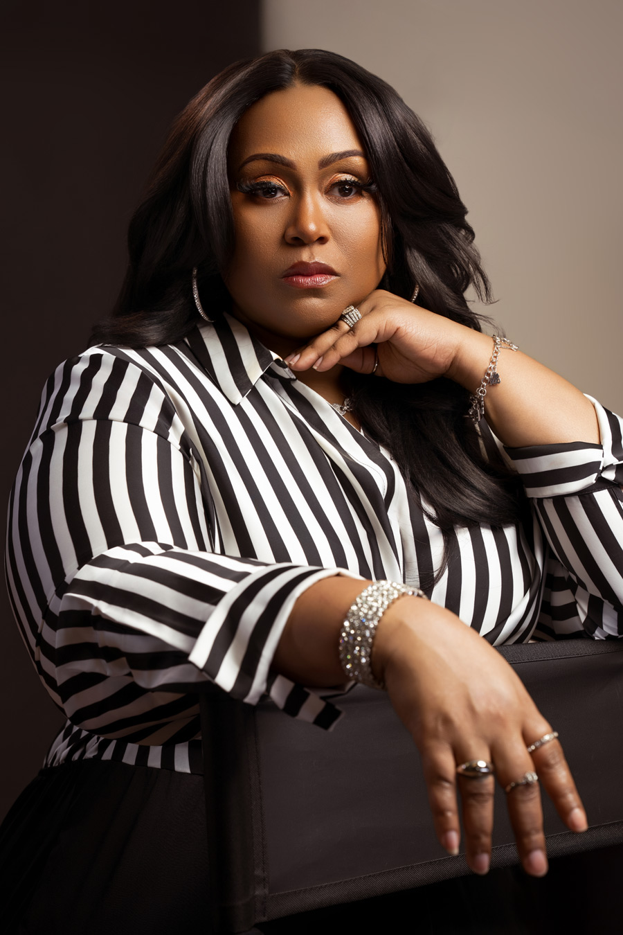 Executive branding headshot photographed in a Houston studio